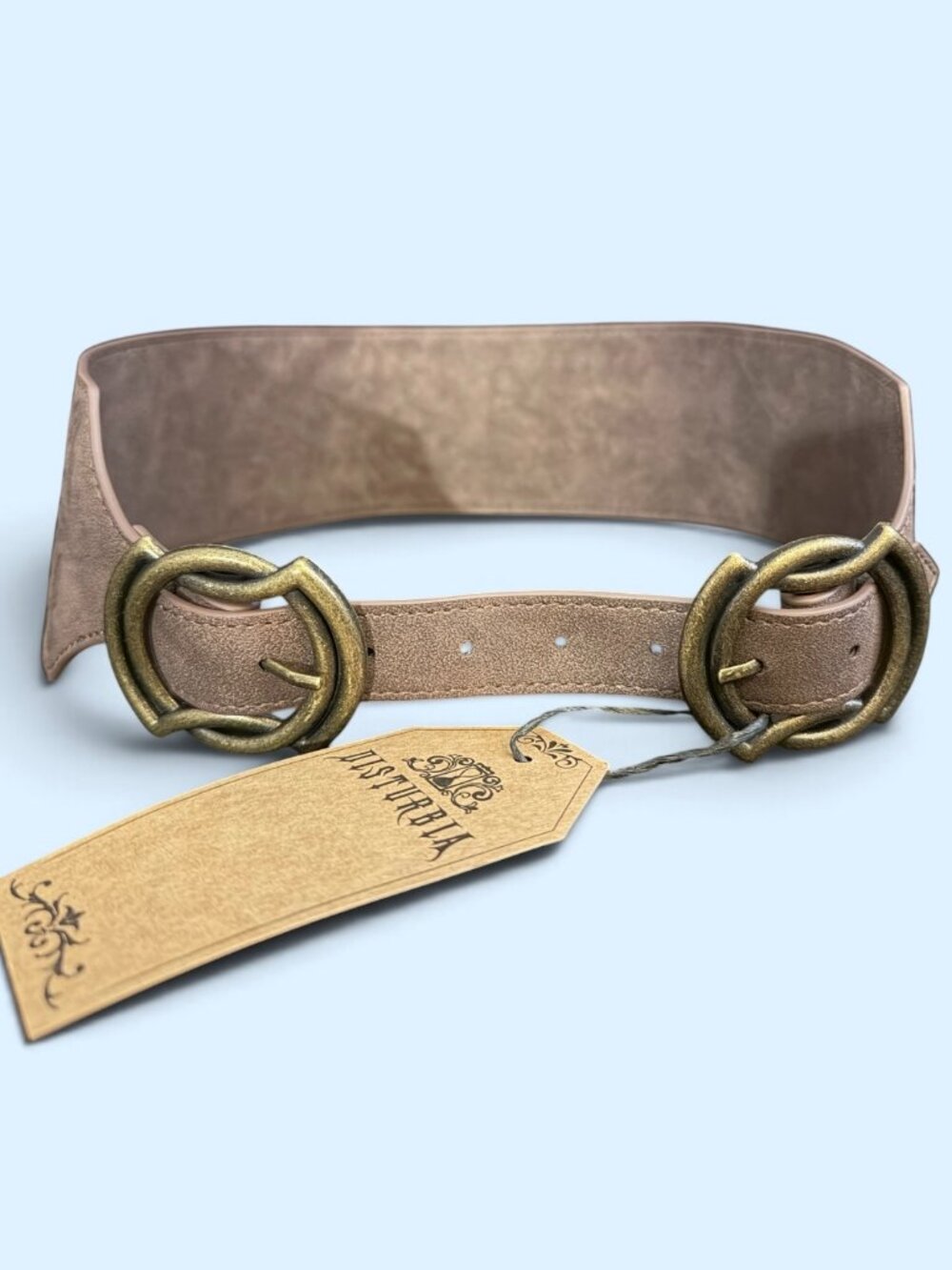 NWT DIsturbia Tessara Celtic Knot Taupe Waist Belt Sz S/M
